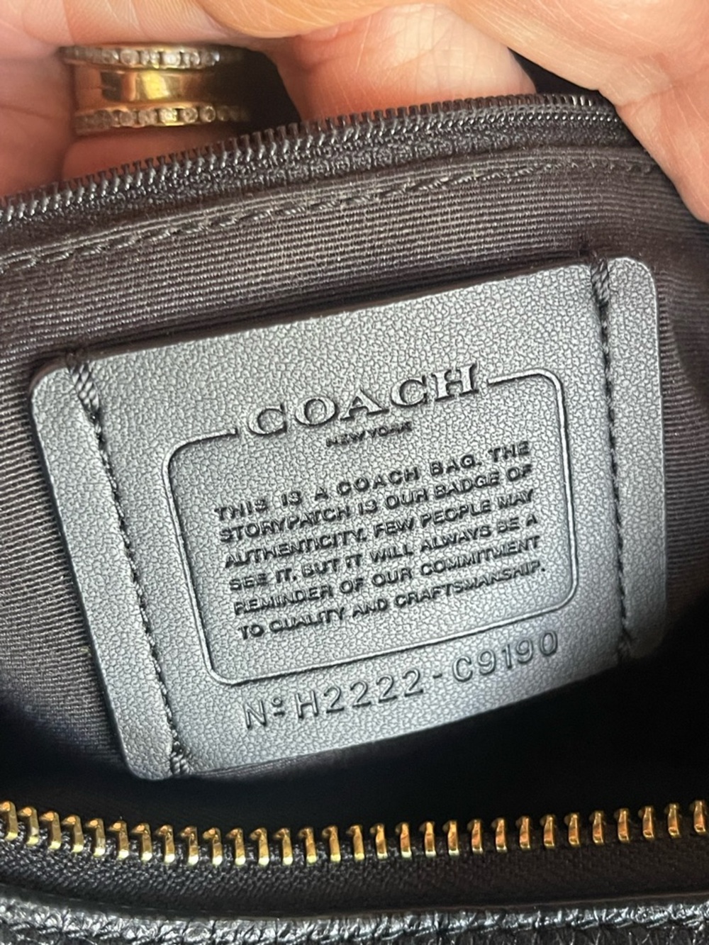 Coach Black Pebbled Leather Shoulder Hobo with Gold Hardware - Picture 4 of 5